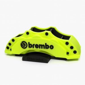 Suport Pixuri Etrier Brembo, organizator birou cu design auto sport, imprimat 3D, galben neon