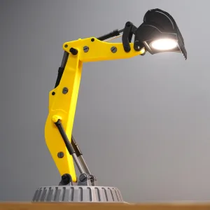 Lampă Decorativă în Formă de Excavator – Printată 3D, Perfectă pentru Cameră de Copii sau Birou