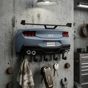 Cuier Chei Ford Mustang GT cu 5 Carlige – Organizator Perete Printat 3D